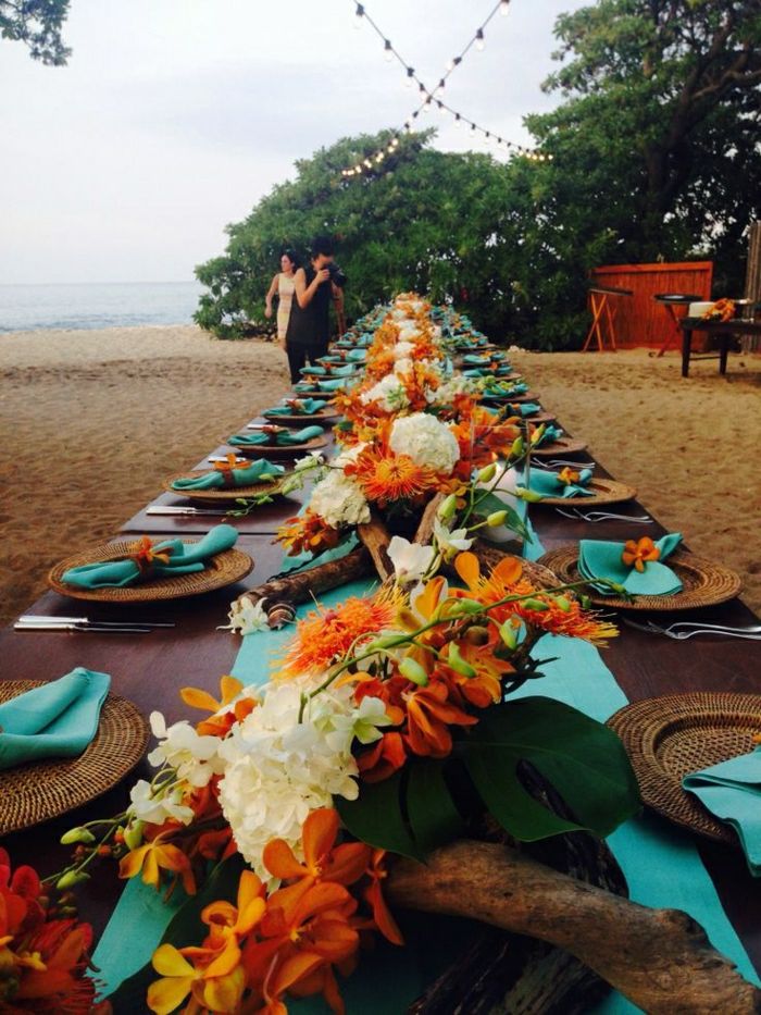 Ślub tabeli dekoracji Hualalai Hawaje