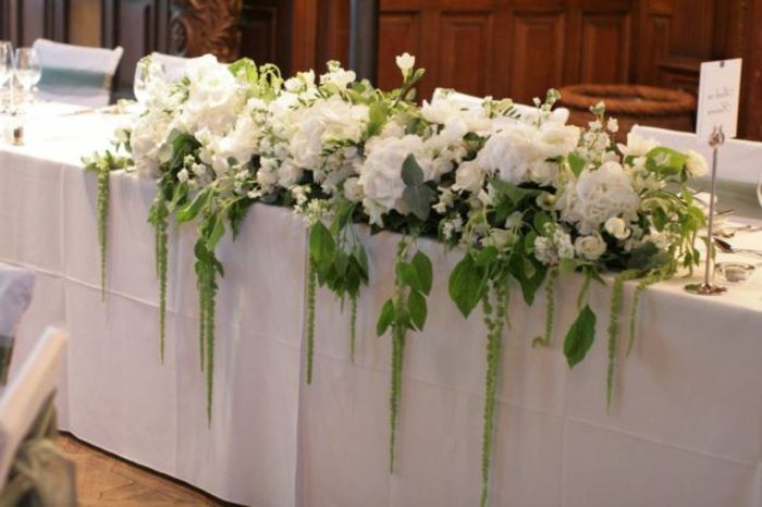 Svadobný stôl dekorácie kvety