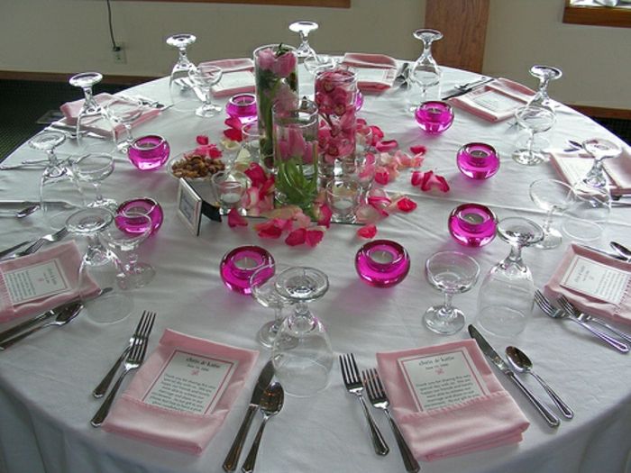 Düğün masa dekorasyonu-mor-şamdan