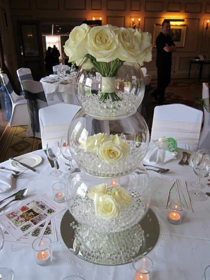 Düğün masa dekorasyonu-güller