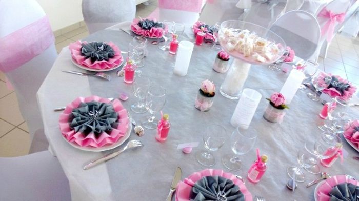 Bryllup bord dekorasjon-round-rosenrød