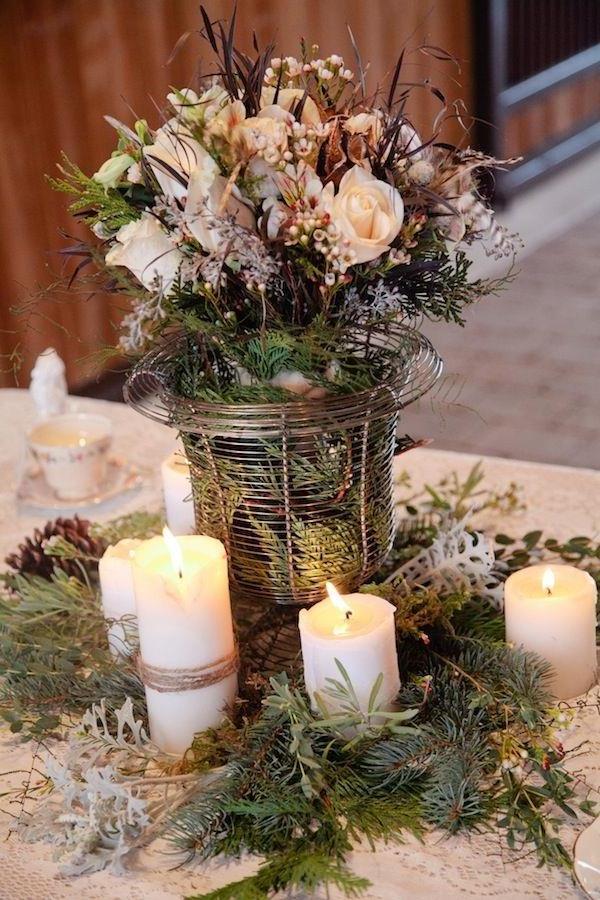 Vintage Wedding Decor-Wedding Decor-Gör-själv-Floral-Decorations-for-Table-Candles-in-White