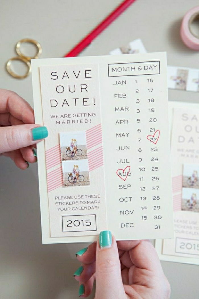 Svadobné oznámenia kalendár značené-date-mesiac-originálne-idea-kreatívne-cute