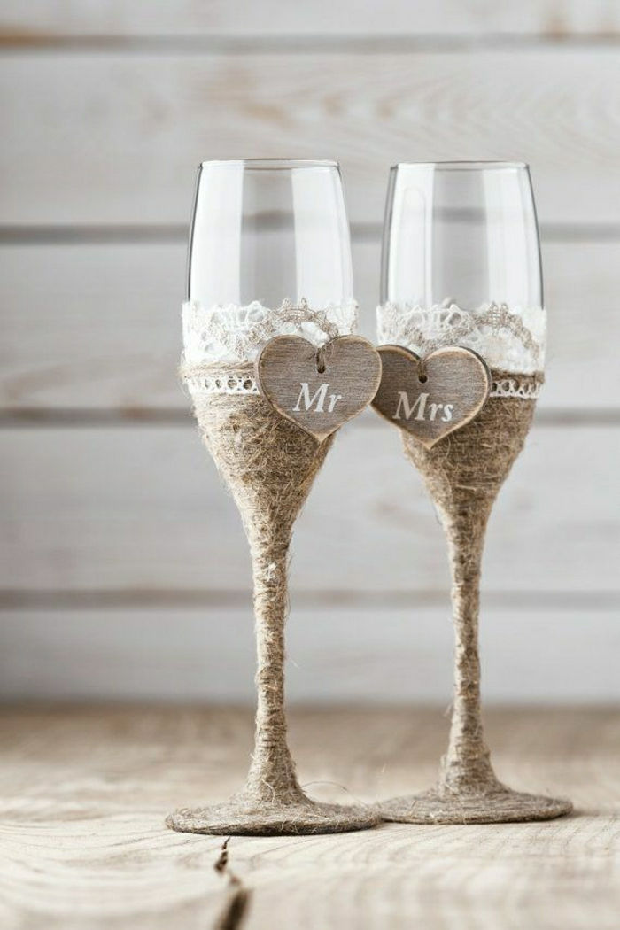 Bryllup vinglass-rustik