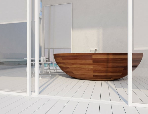Leseni oblikovanje kad-oreh bela kopalnica