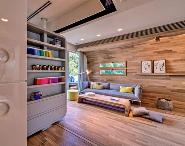 perete panouri din lemn idei-moderne-mici-apartament-set pătură alb