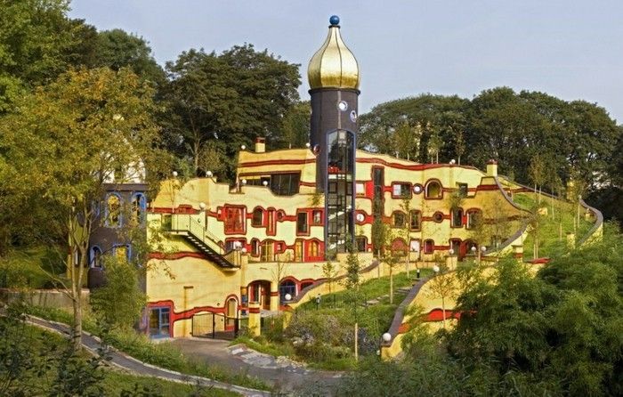 Hundertwasser arkitektur Miljö Natur Dorf3