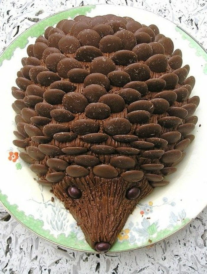 Idėja Pie Hedgehog iš šokolado