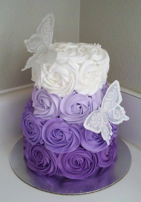 Ideje-za-okrasitev-a-torta-Purple Roses