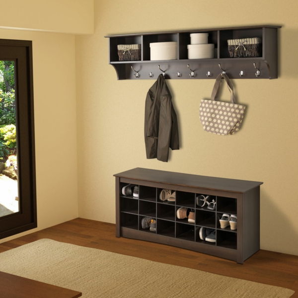 design de interiores ideias-hall móveis de madeira-