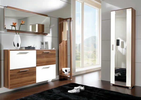 Interior móveis de design ideias-hall partir de madeira em - duas cores