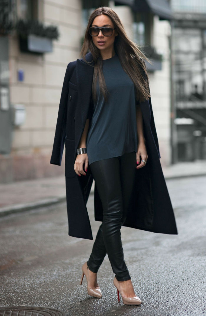 Johanna Olsson ilgas kailis Ponios juoda elegantiški bateliai kūno spalvos
