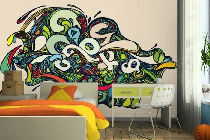 Cameră pentru tineret idei perete vopsea cu graffiti-