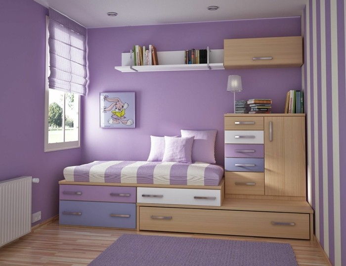 Jaunimo miegamojo komplektas-in-purpurinės spalvos