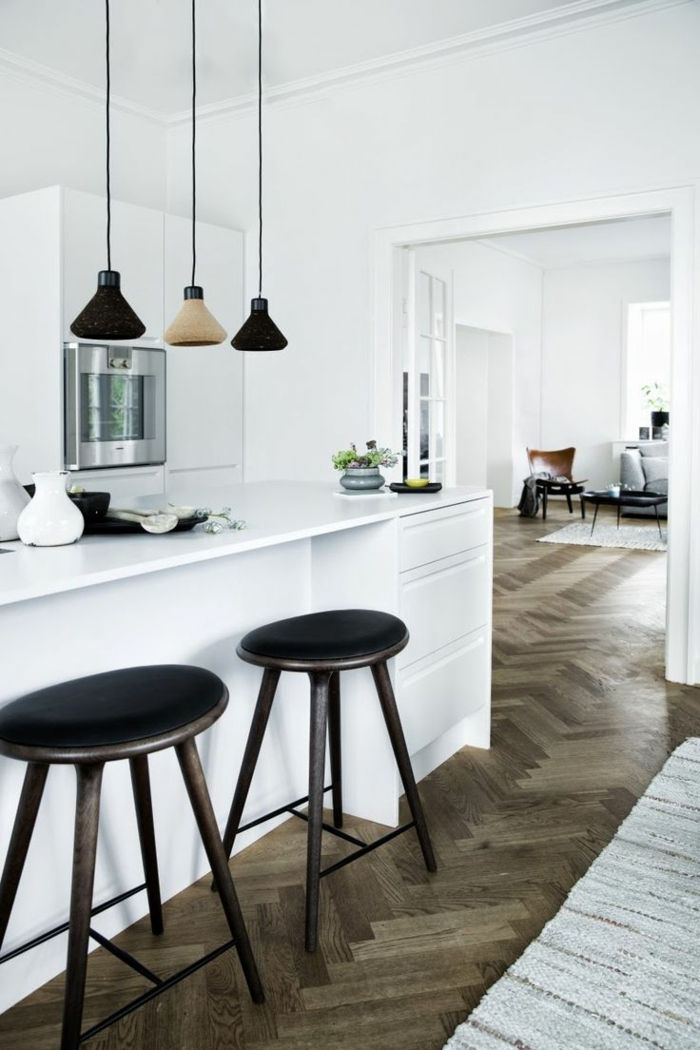 contrast minimalist bucătărie negru-alb Modern Pendant Lumini Bar scaun