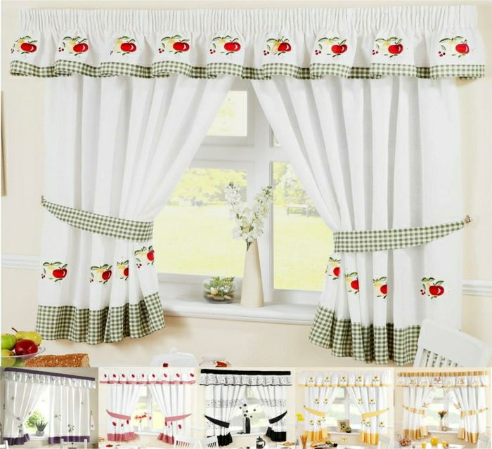 Kuhinjski simpatična zavese-country-style-drugačen-barvne sheme
