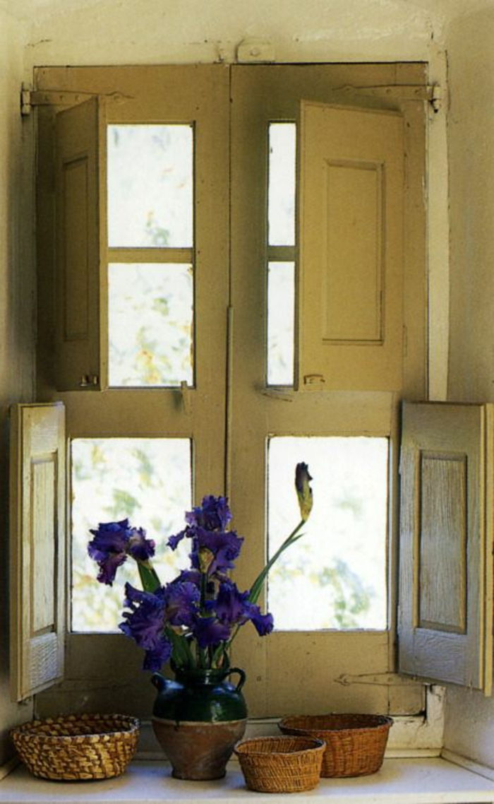 finestra della cucina-vintage vecchi negozi vaso di fiori