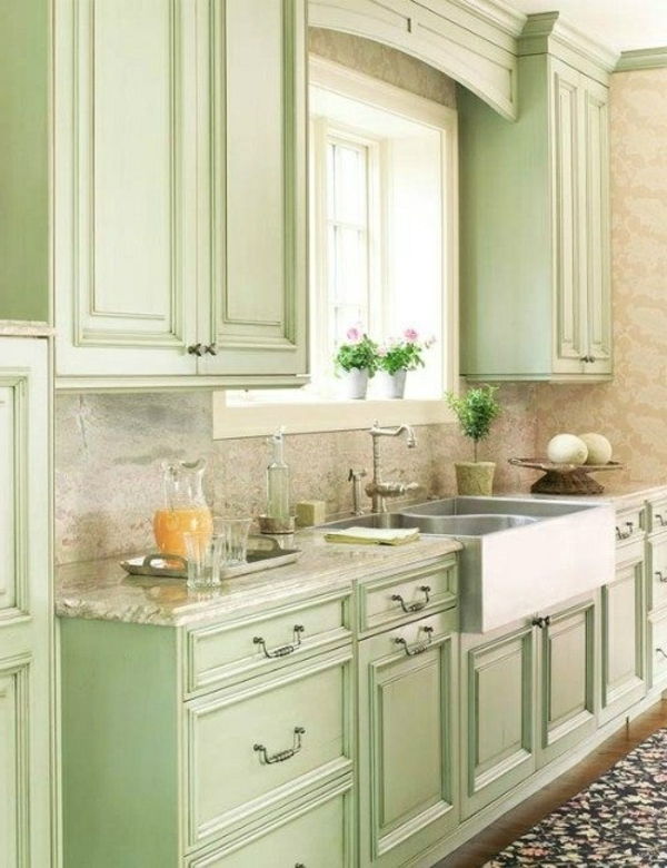 Virtuvės dizainas-su vintage baldų Žaliosios idėjos