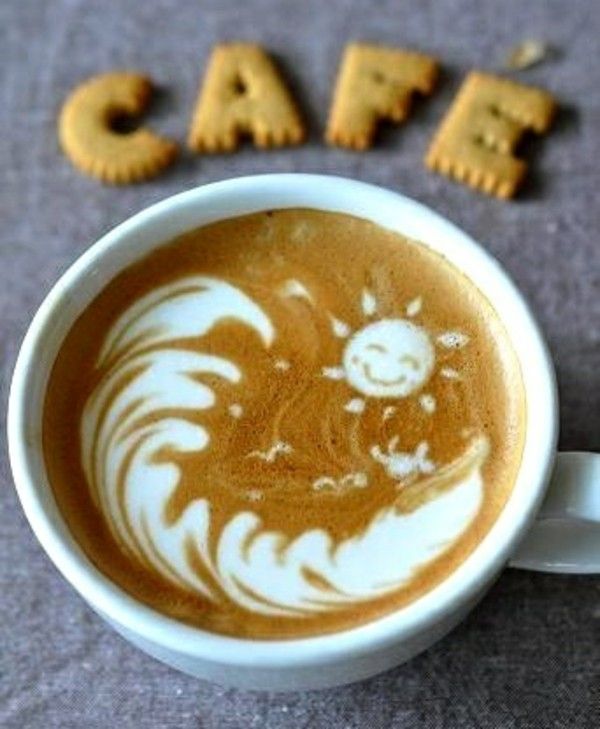 Kávy-cup coffee-art myšlienke