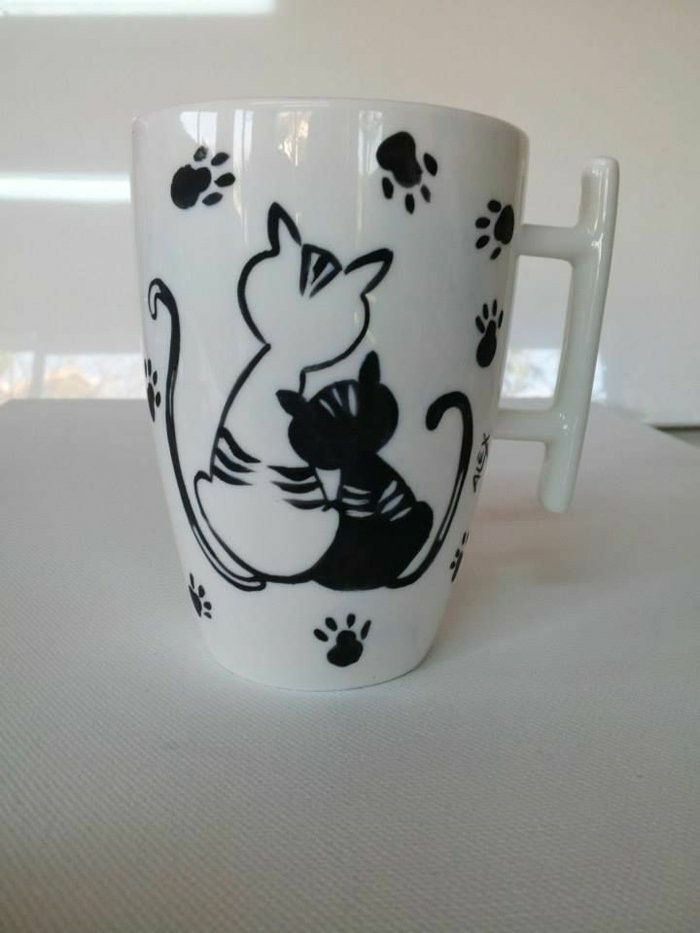 Kaffekopp med sympatisk-Cat representation