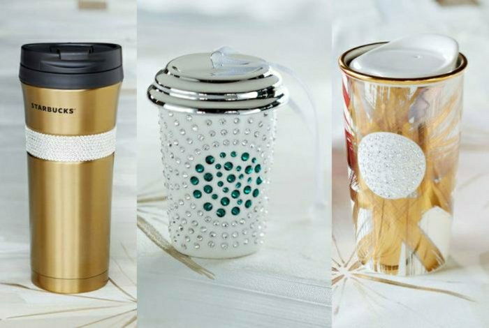 Ceașcă cafea-to-go-cupă-Starbucks luxoriöses de design de cristale de culoare aurie