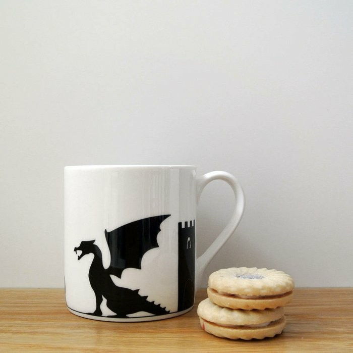 Coffee Cup för barn-med-dragon-ritning
