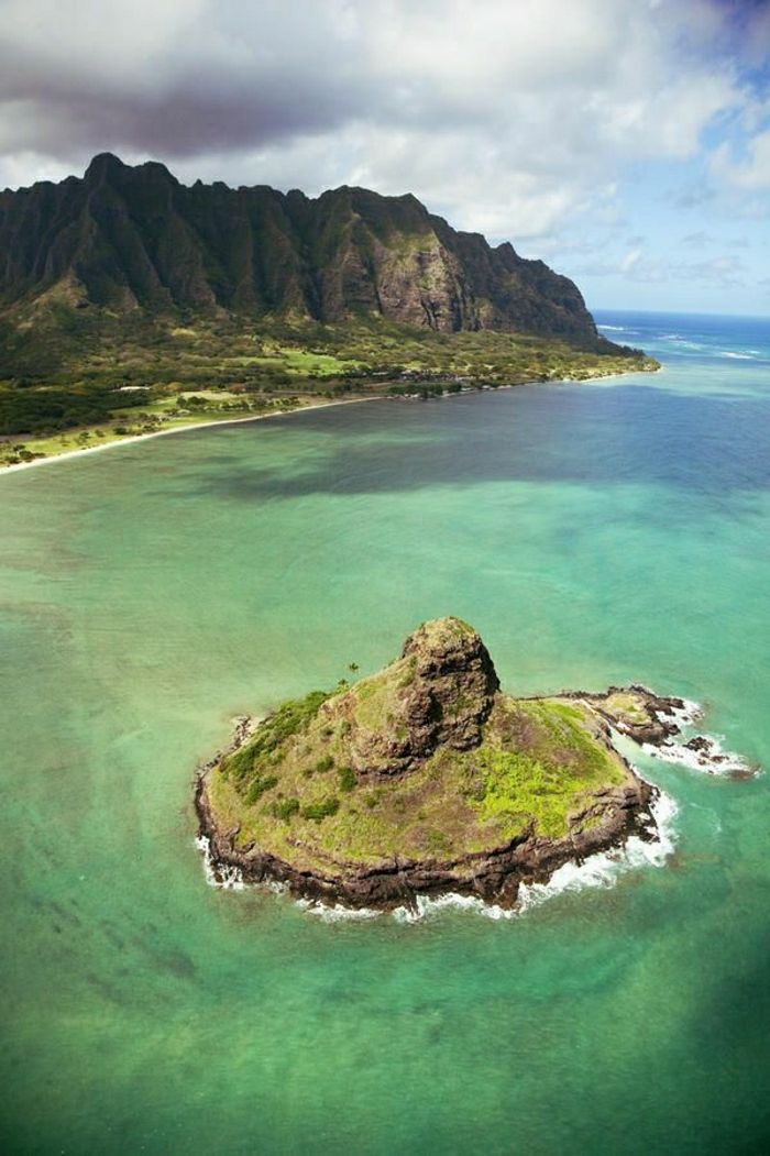 Kaneohe Hawaii Mała wyspa Góry-widły-egzotyczne