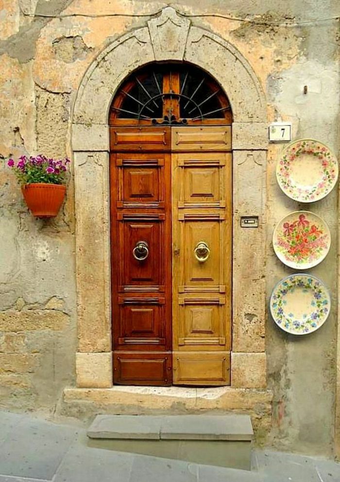 Keramiske plater inngangsdør dekorasjon Italian House Toscana