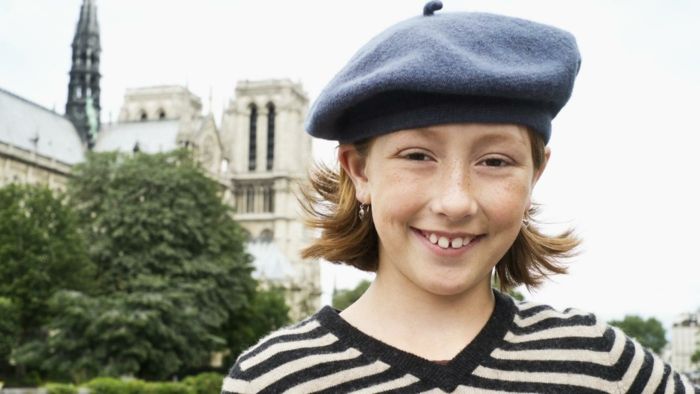 Copii Fete franceză-capac de culoare albastru-clasic model confortabil-chic
