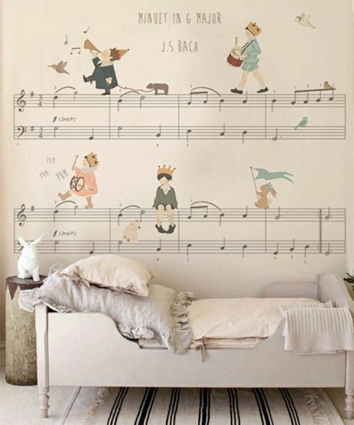 Nursery decoração da parede pintados à mão marcas marcar desenhos Bach