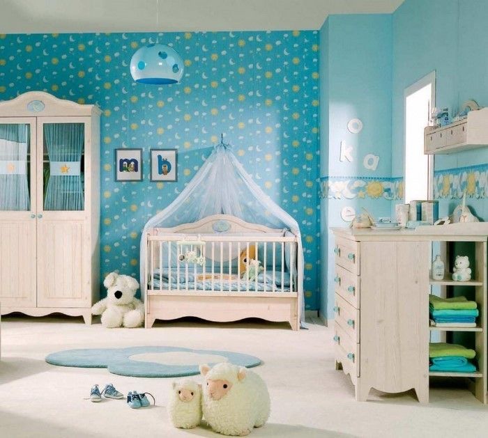 Make-škôlka dieťa Room-in-blue