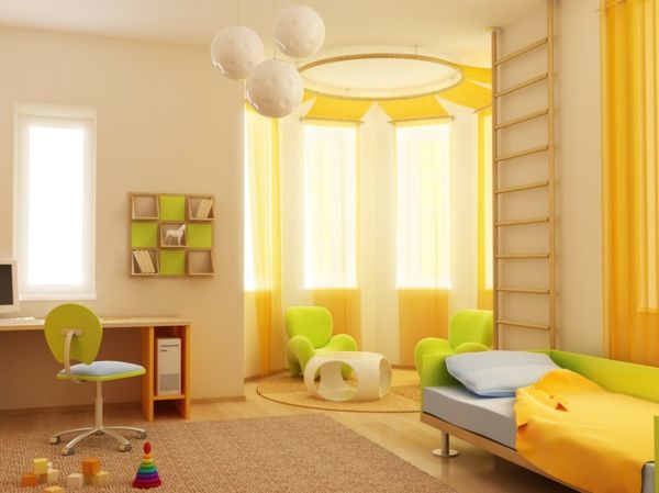 Nursery betonar Warm-gul-färg soligt