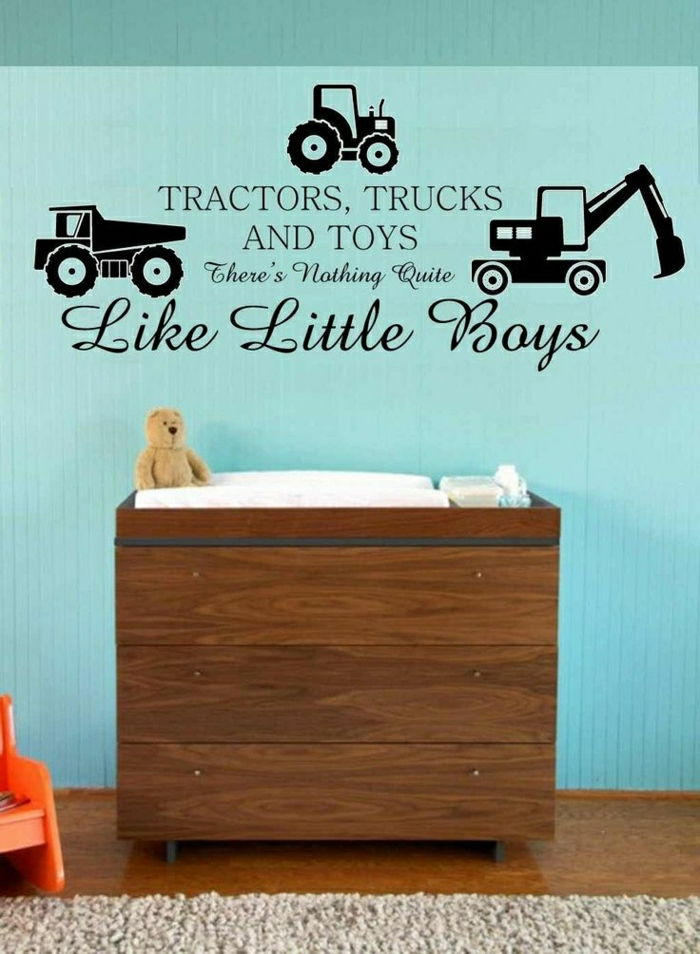 Wall tatoveringer-for-barnehage vegg klistremerke-traktor lastebil-og-Leker