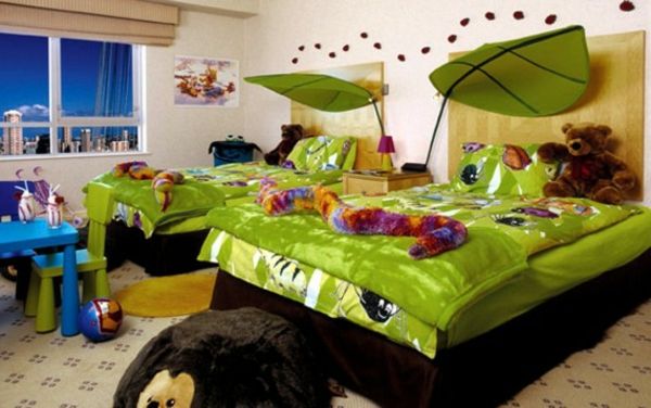 Toddler beds-in green-for-two