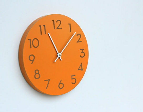 Kūrybinis sienos dizainas-su vėsioje-laikrodis-in - Oranžinė