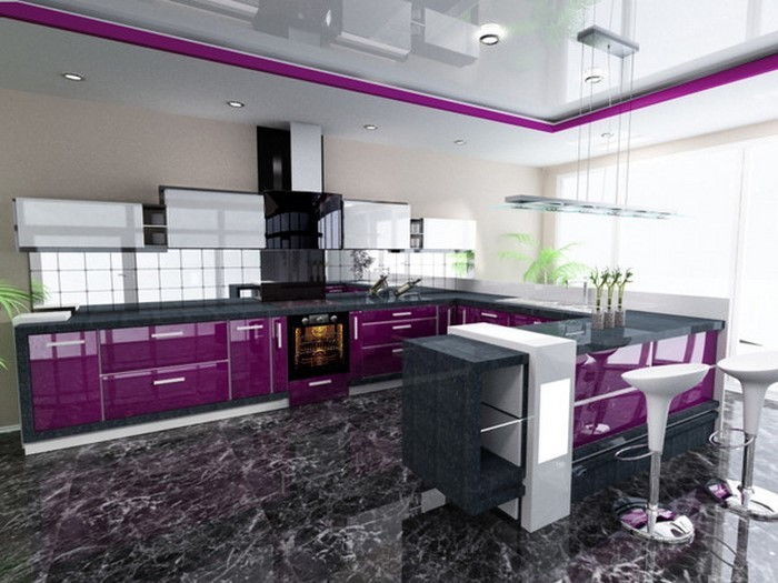 virtuvė-į-violetinės nustatytą-a-Didžioji prietaiso