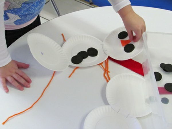 idee artigianali per la scuola materna - pupazzo di neve