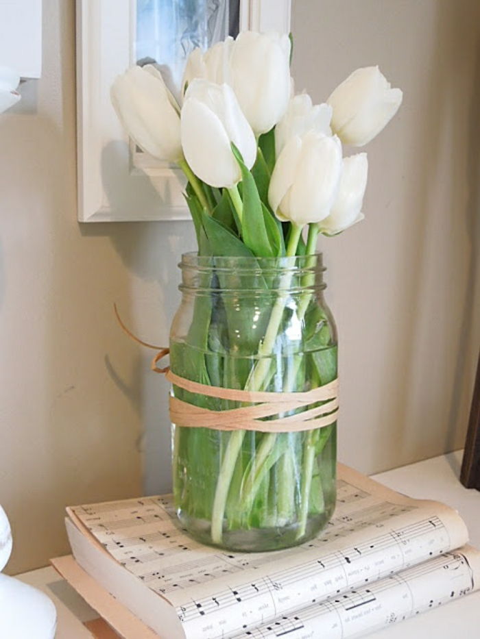 Villa Deco Jar Vase snor hvit-tulipaner-Noter