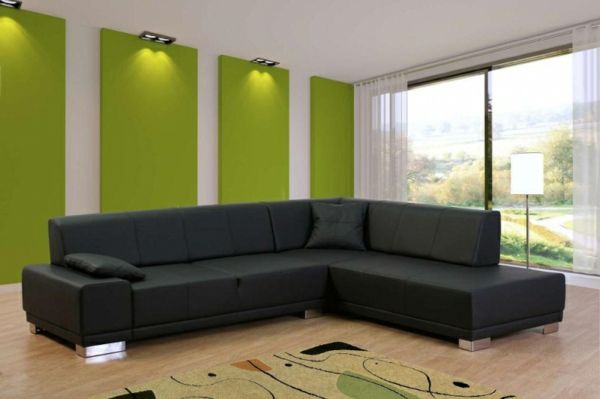 Usnje Kotiček Sofa čudovita dnevna oblikovanje soba