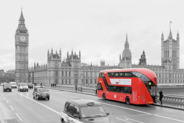 Londýn Big Ben červený autobus