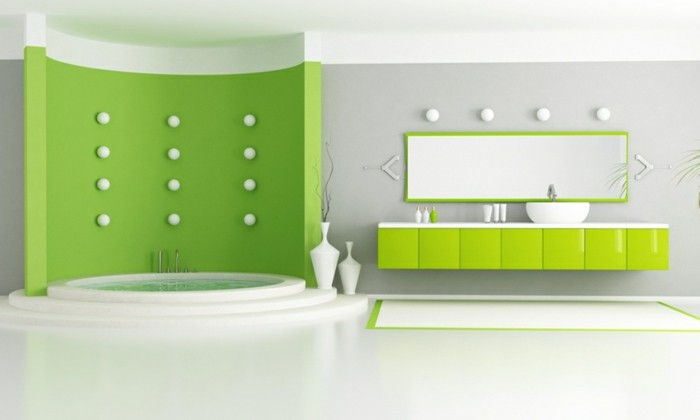 Luksuriøst bad-in-grønn farge