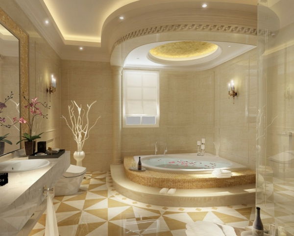 design di lusso ultra-grande-interior design nelle luci del soffitto bagno