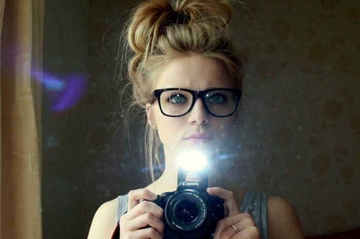 Dekleta Kamera-nerd-očala-hipster-style