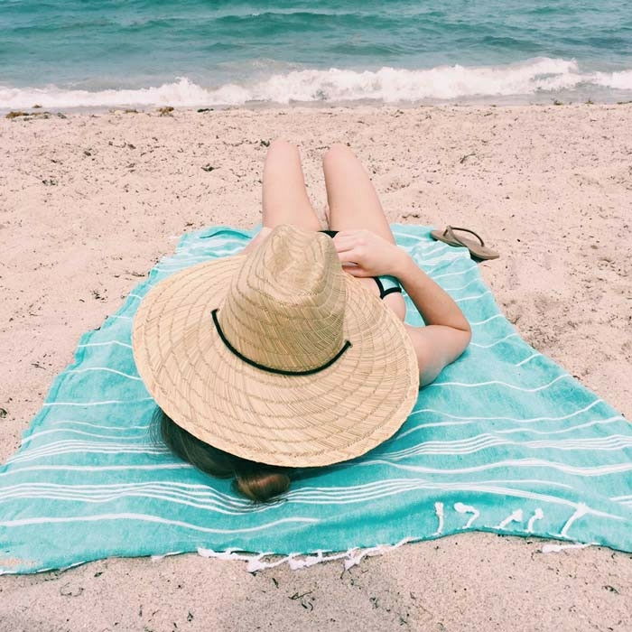 Flickor Straw Hat Boho Chic Cloth beach-sand-sea-sommar