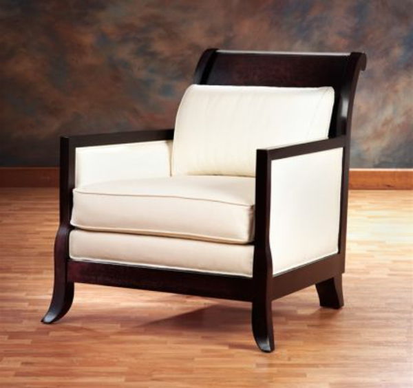 art deco stil - beli lep fotelj