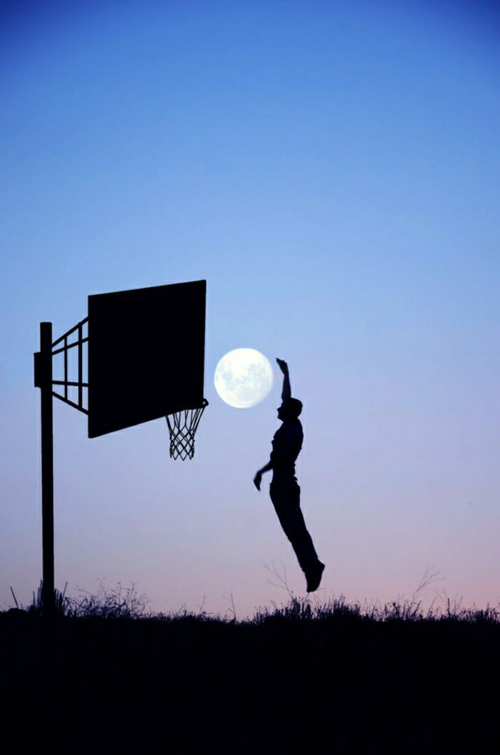 Män basket play-moon