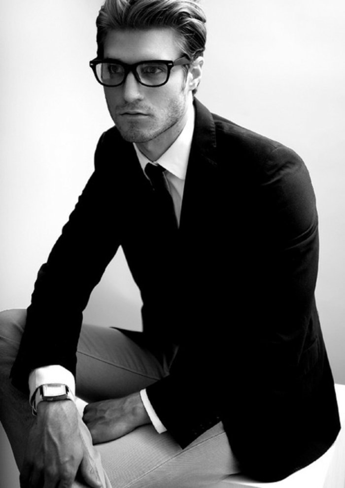 Muž elegantné oblečenie Hipster Glasses