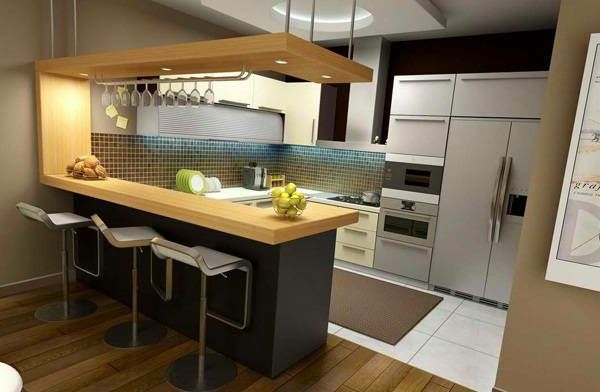 Minimalistické kuchyne-bar-of-drevo-interiér
