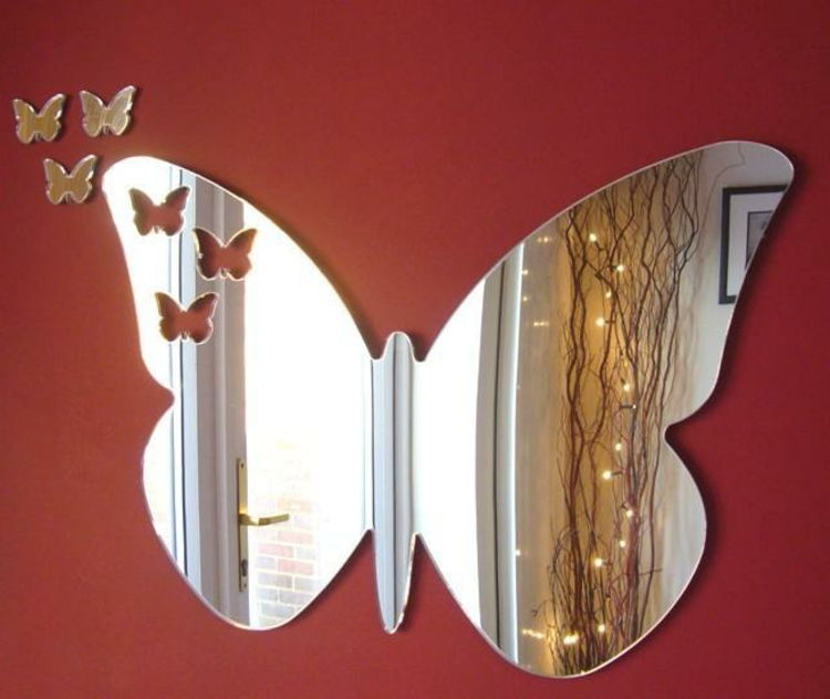 sommerfugl-speil-skjema-stilig-chic-moderne-nytt glass-vegg-decoration