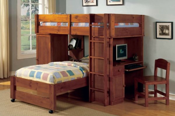 Modern Nursery with-a-zem posteľ z dreva